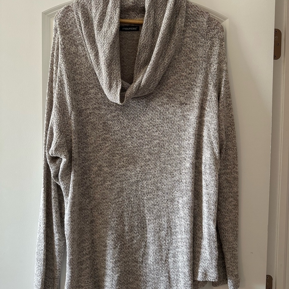 Cozy Gray Cowl Neck Sweater